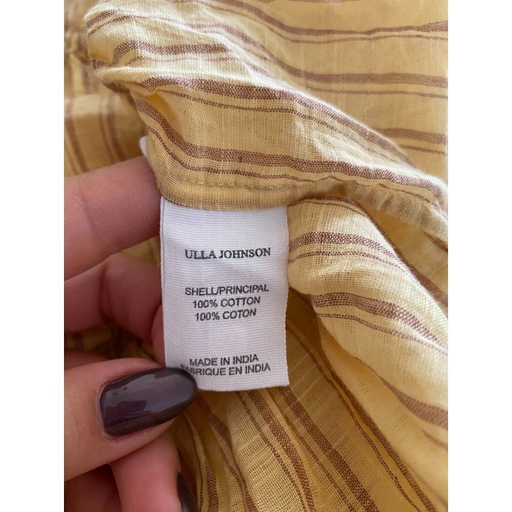 ULLA Johnson BNWOT Blouse "Kalila" V-Neck Stripe Sz 0 Striped Ruffles - Picture 7 of 10